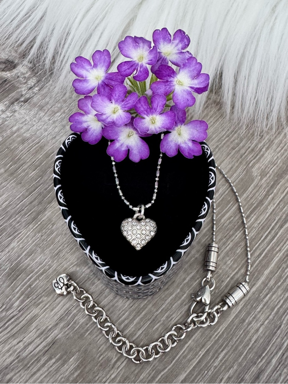 💜 Brighton Heart Crystal Pendant Adjustable Necklace